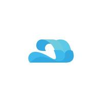simple curves blue waves paper fold design vector