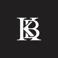 letter kb linked overlap 3d flat simple logo vector