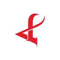 abstract letters da 3d linked red curve simple logo vector