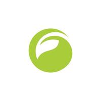 circle leaf letter g simple geometric logo vector