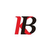 letter kb linked colorful font simple logo vector