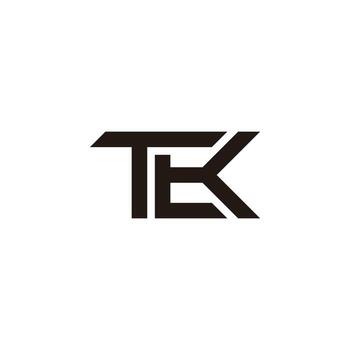 letters tek simple linked geometric line logo vector