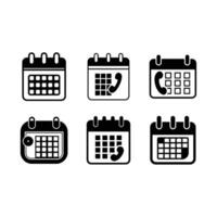 Calendar Icon for Scheduling Calls - Linocut Silhouette Design vector