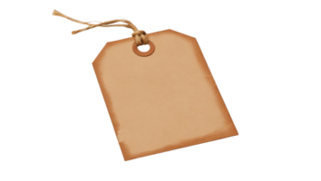 A brown paper tag with a string png