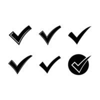 Classic Check Mark and Linocut Silhouette Design vector
