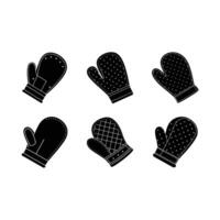 Oven Mitt and Linocut Silhouette Design for Creative Projects vector