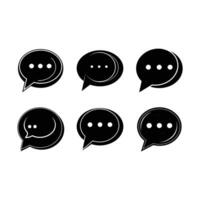 Chat Bubble and Linocut Silhouette Design vector