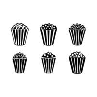 Popcorn and Linocut Silhouette Design vector
