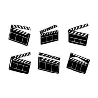 Clapperboard and Linocut Silhouette Design for Creative Projects vector