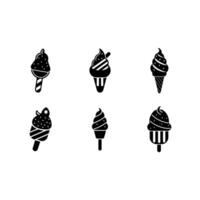 Ice Cream and Linocut Silhouette Design vector