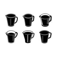 Creative Measuring Cup and Linocut Silhouette Design vector
