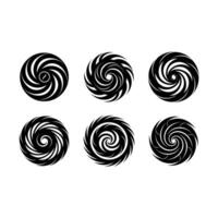 Dynamic Hurricane Swirl - and Linocut Silhouette Design vector