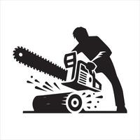 Chainsaw cutting icon file illustration vector