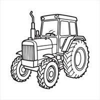 Tractor line art EPS file vector
