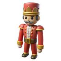 Cartoon nutcracker toy 3d icon isolated. Christmas theme design element png