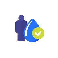 access to clean water icon, flat design vector