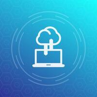 sync with cloud icon, data upload, synchronization, illustration vector