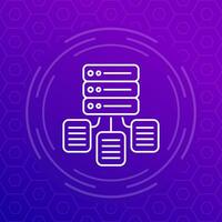 data source line icon, data management vector