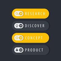 1, 2, 3, 4 steps template, progress chart, timeline, labels, illustration vector