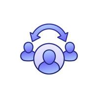 broker or middleman icon with outline vector