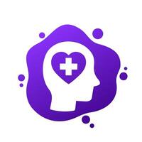 Mental health icon with a head vector