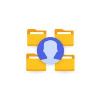 Personal data in folders icon vector