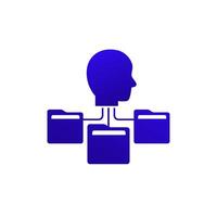 Personal data icon with folders vector
