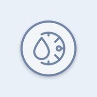 humidity icon in linear style, round pictogram vector