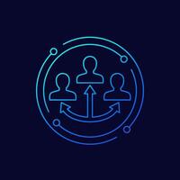 third party, brokerage icon, linear design vector
