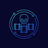 piracy icon, linear design vector
