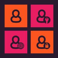 login icons, account, user, profile, sign in symbols vector