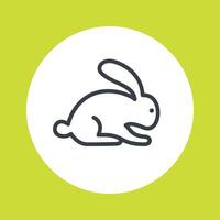 rabbit line icon isolated on white vector