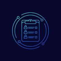 guest list icon in linear design vector