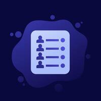 guest list icon, design vector