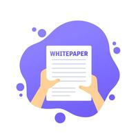 Whitepaper document in hands, illustration vector