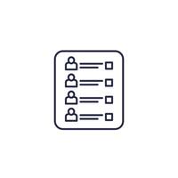 guest list line icon on white vector