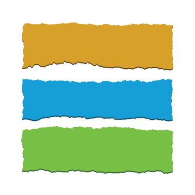colorful ripped torn paper sheets collection