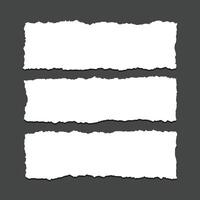 White torn ripper paper sheet textures set vector