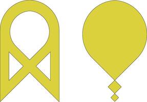 2 yellow ribbon icon vector