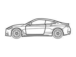 Sports car artwork coloring pages design vector