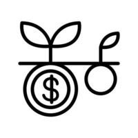 Profit icon in line style vector