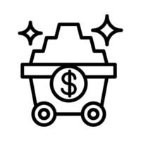 Mining icon in line style vector