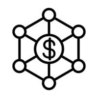 Blockchain icon in line style vector
