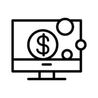 Cryptocurrency icon in line style vector