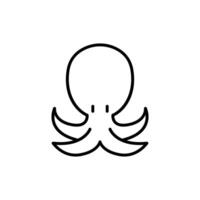 Octopus and tentacle icon in line style vector