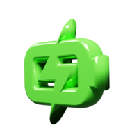 3D Render of Thunder Icon Power and Energy Symbol png