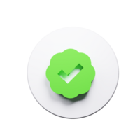 3D Render of Verified Icon, Authentication and Trust Symbol png
