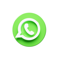 3D Render of WhatsApp Icon, Instant Messaging and Communication Symbol png