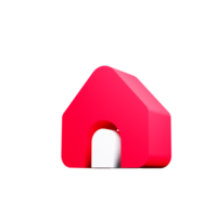 Modern 3D Render Home Icon for Websites and Applications png