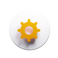 3D Render of Setting Icon Configuration and Adjustment Symbol png